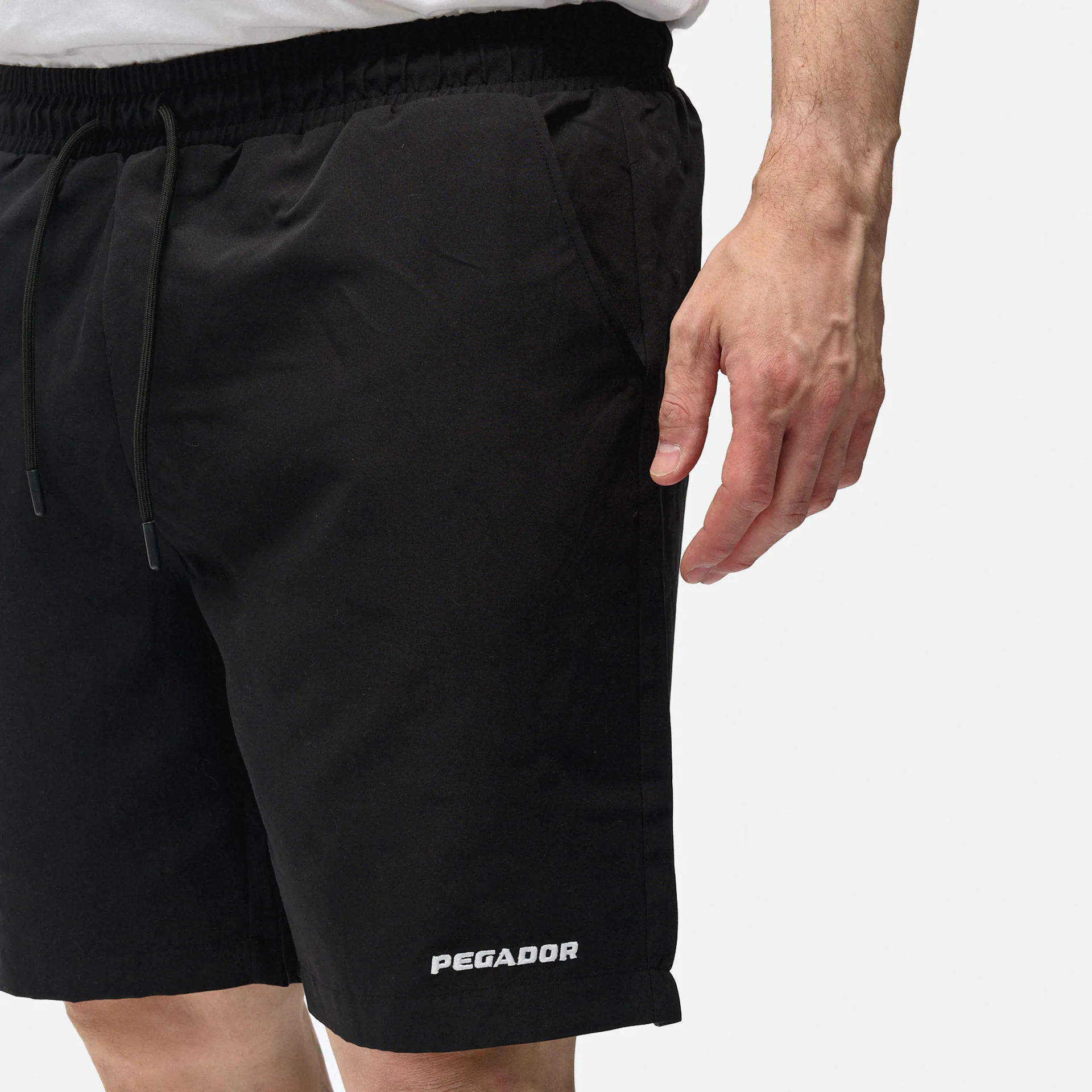 PEGADOR Logo Swim Shorts Black