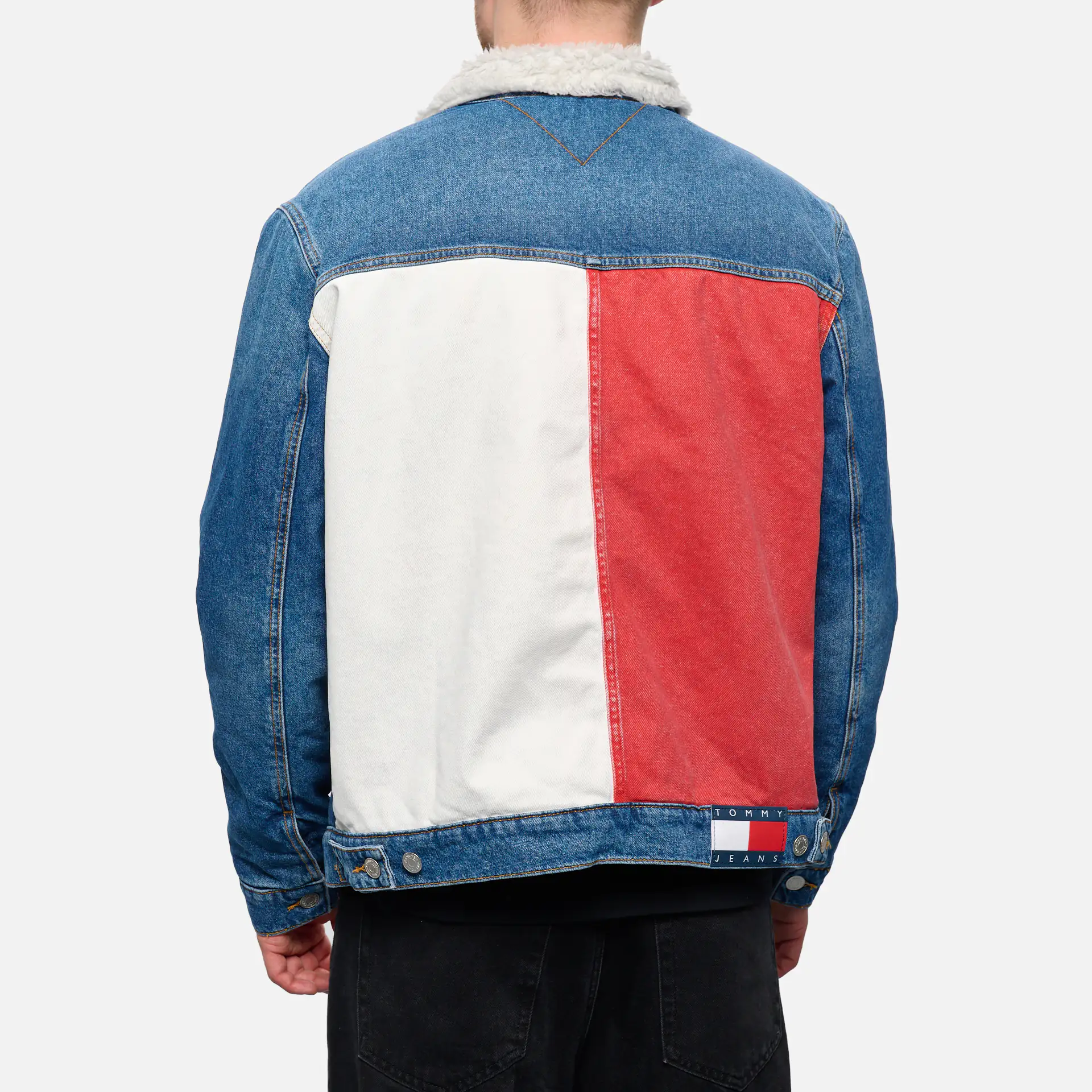 Tommy Jeans Sherpa Flag Jacket Denim Medium 