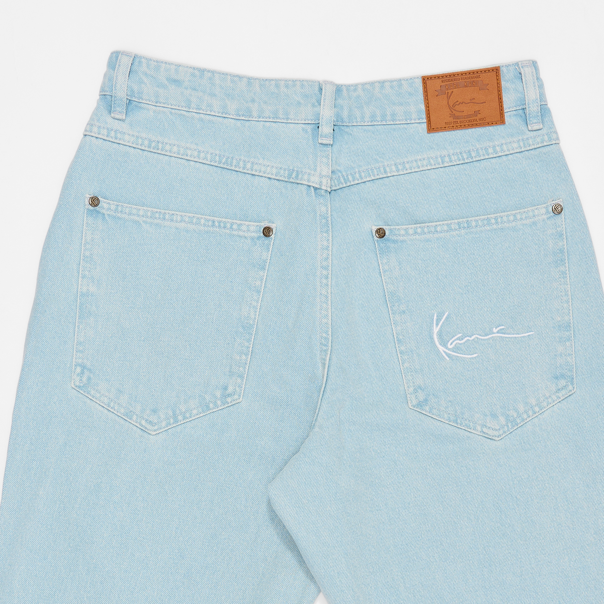Karl Kani Small Signature Tapered Five Pocket Bleached Blue