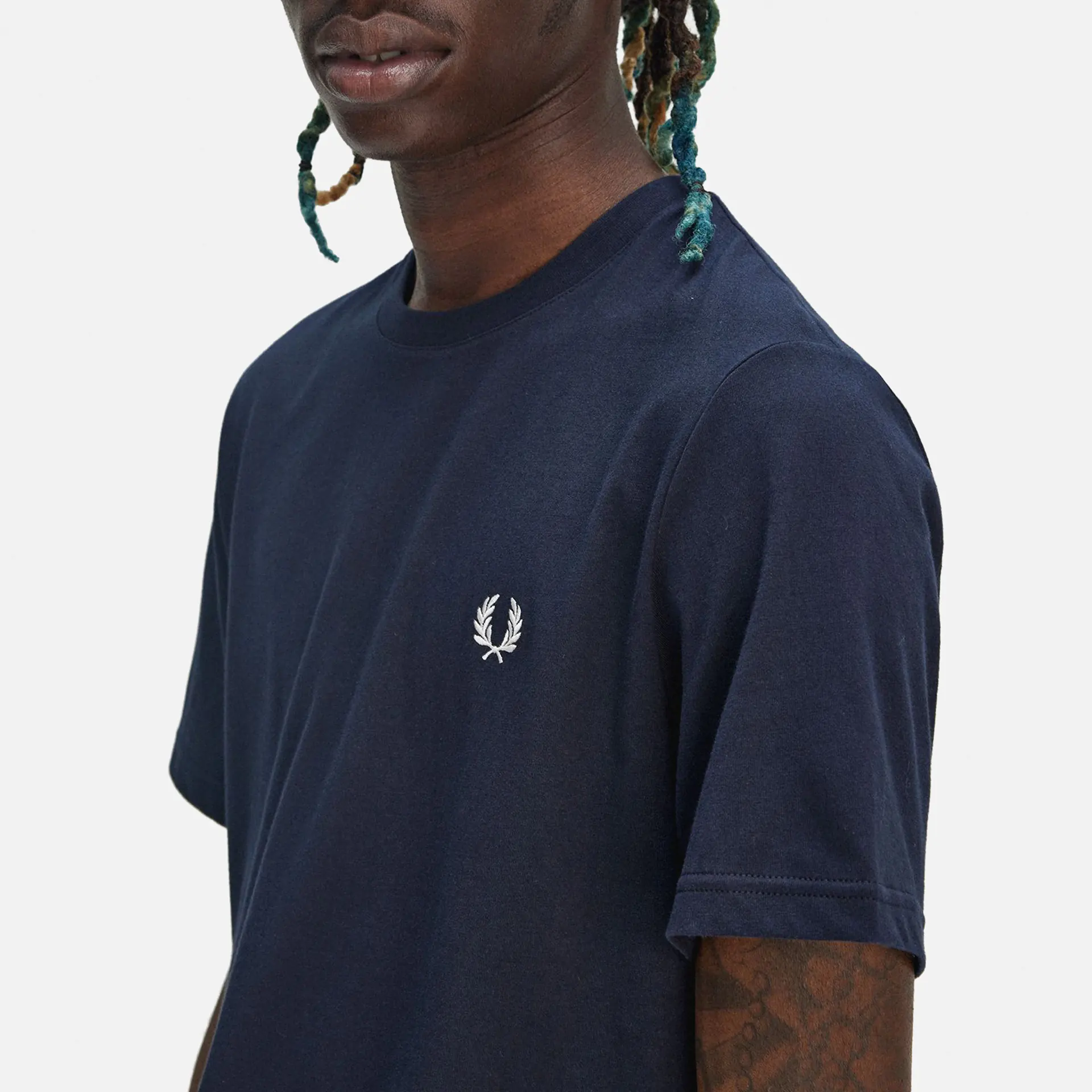 Fred Perry Rear Powder Laurel Graphic T-Shirt Navy