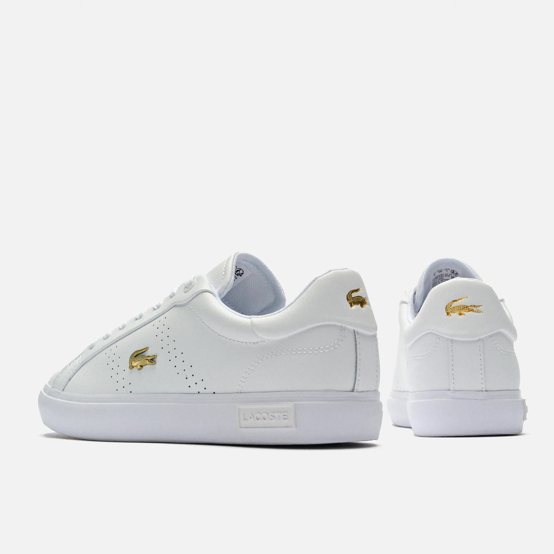 Lacoste Powercourt 2.0 Leather Sneaker White/Gold