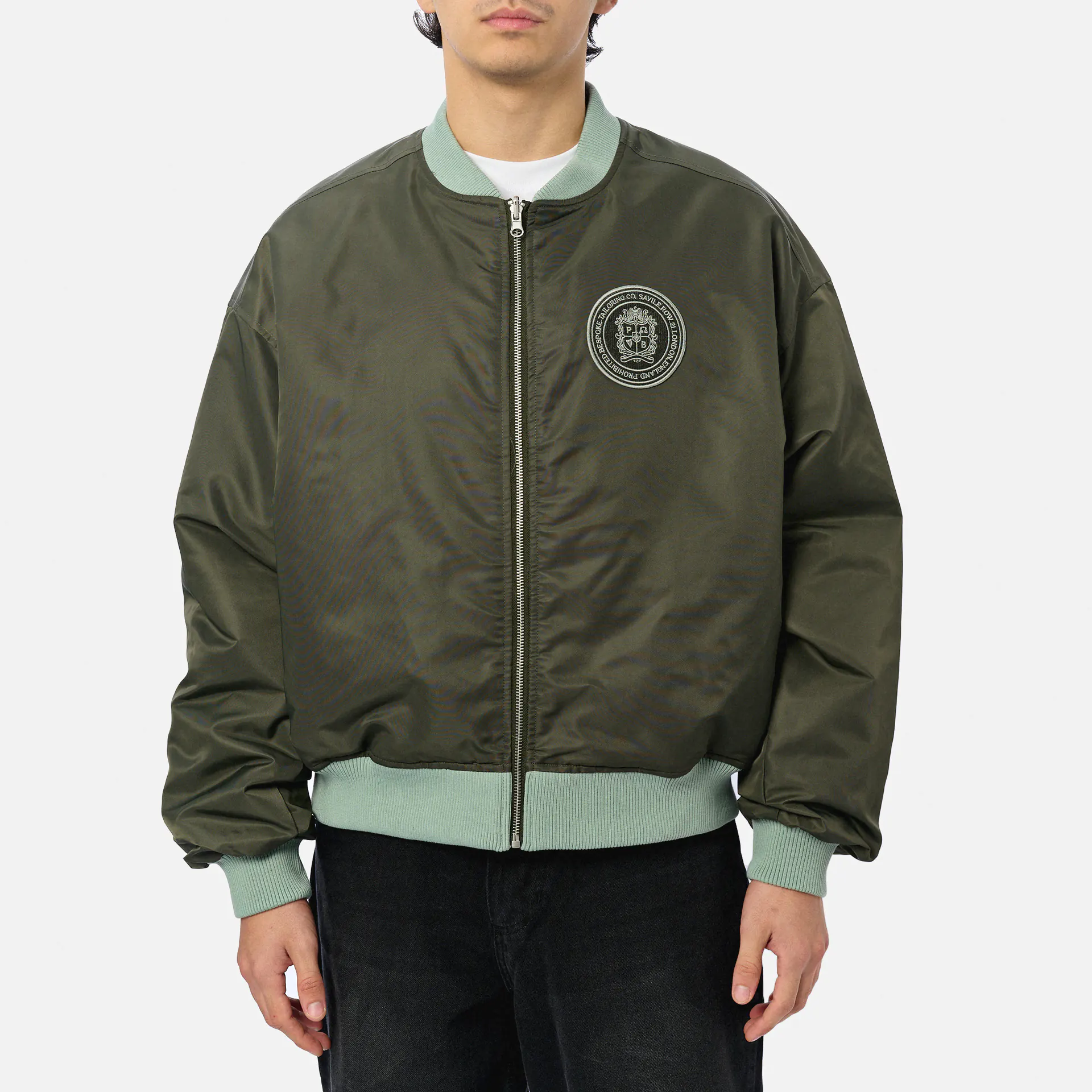 Prohibited Primrose Reversible Bomber Jacket Green