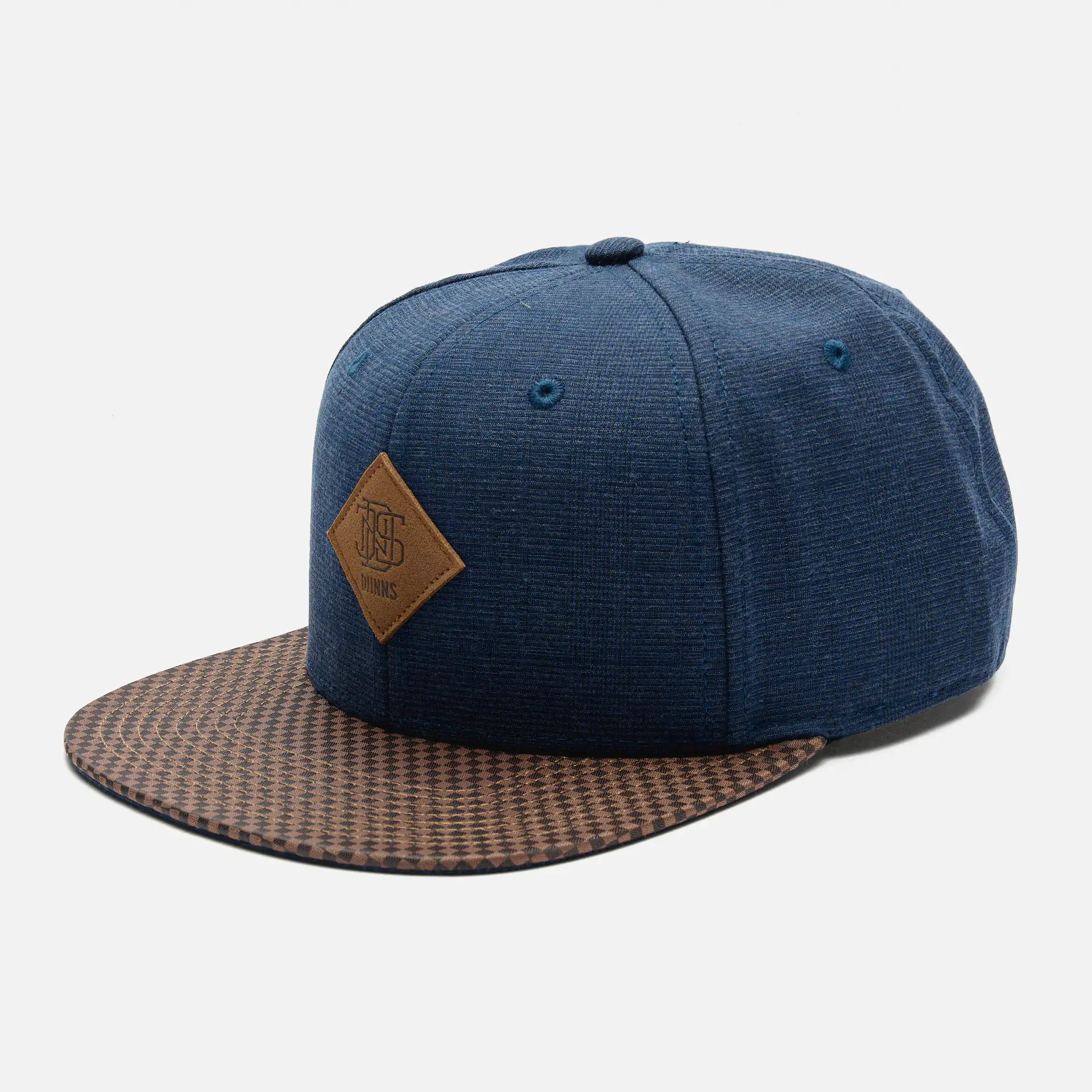 DJINNS 6 Panel Snapback Cap Glencheck Navy