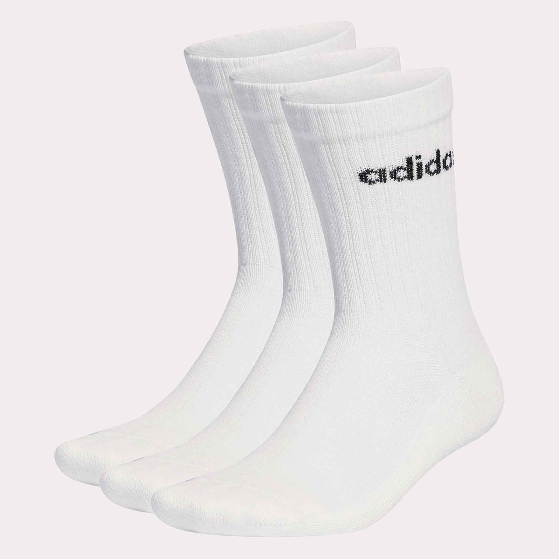 adidas Linear Crew Cushioned Socks (3 Pcs) White/Black