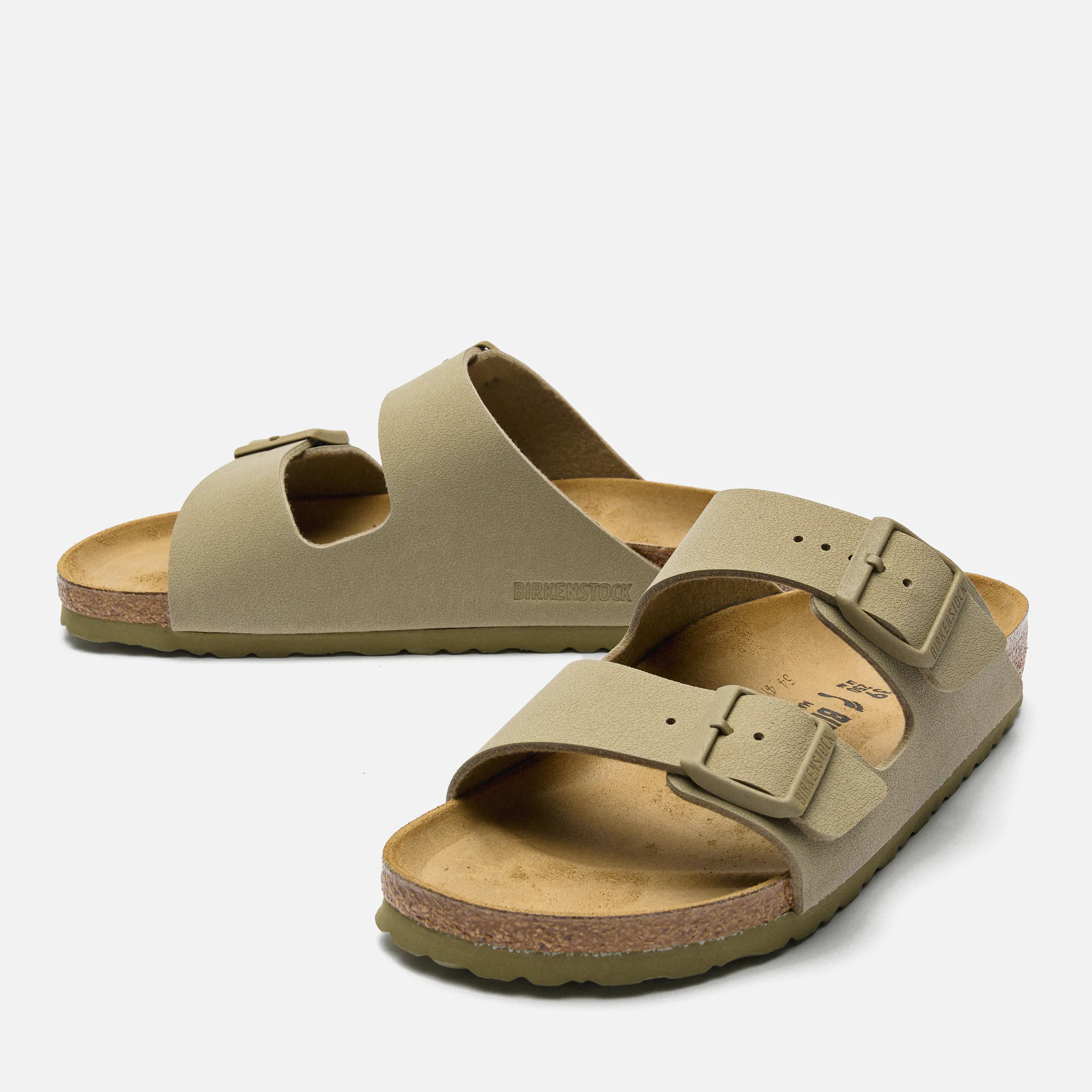 Birkenstock Arizona Narrow Birko-Flor Sandals Faded Khaki