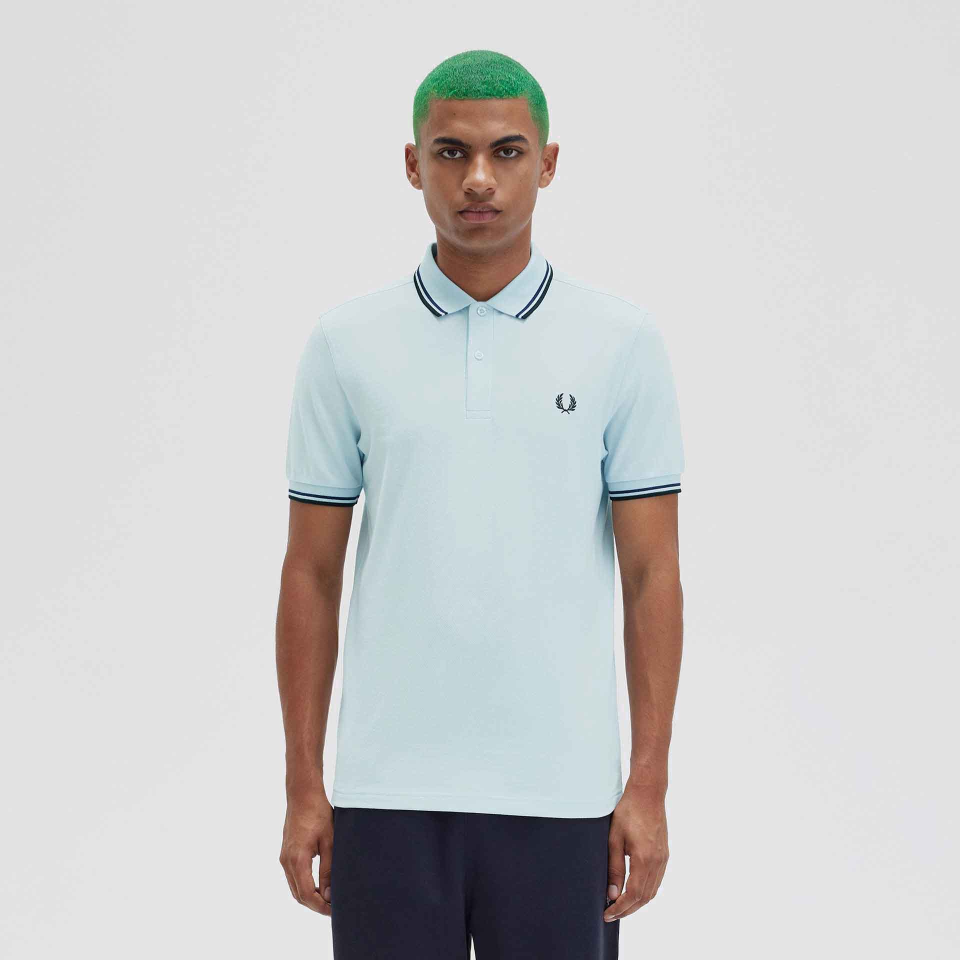 Fred Perry Twin Tipped Polo Shirt Light Ice