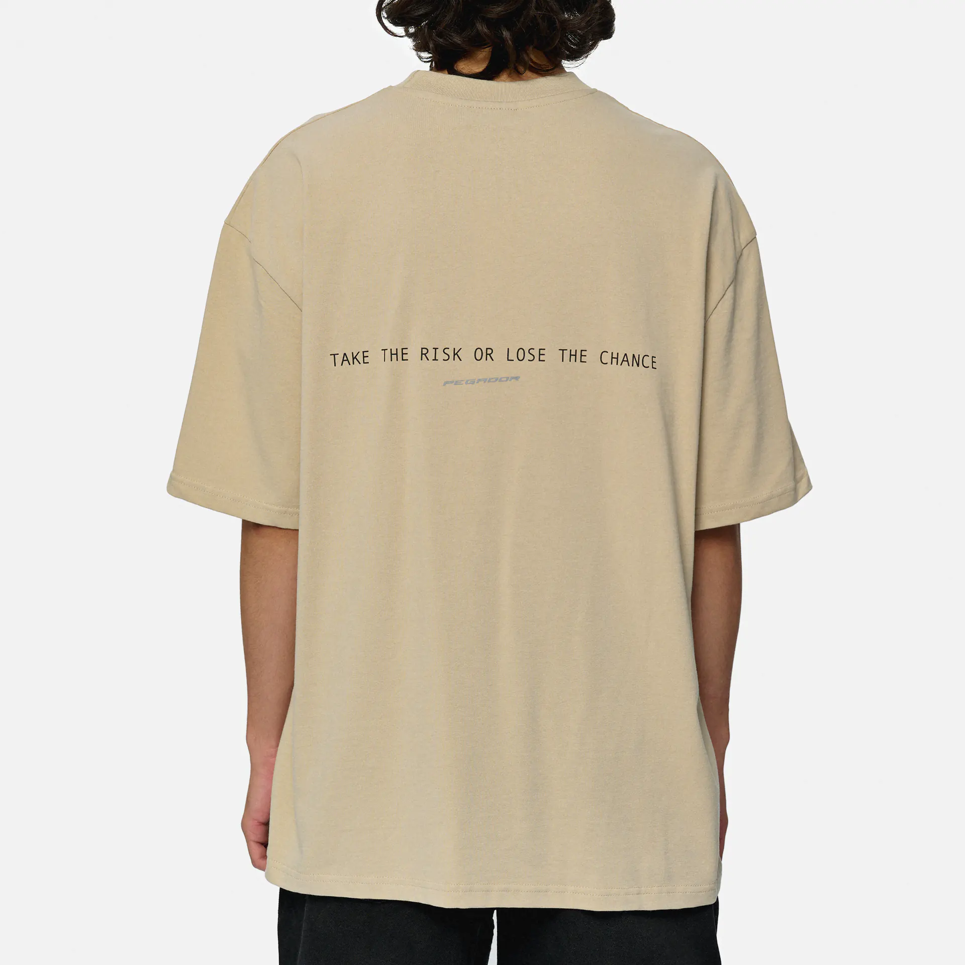 PEGADOR Chase Oversized T-Shirt Washed Light Beige