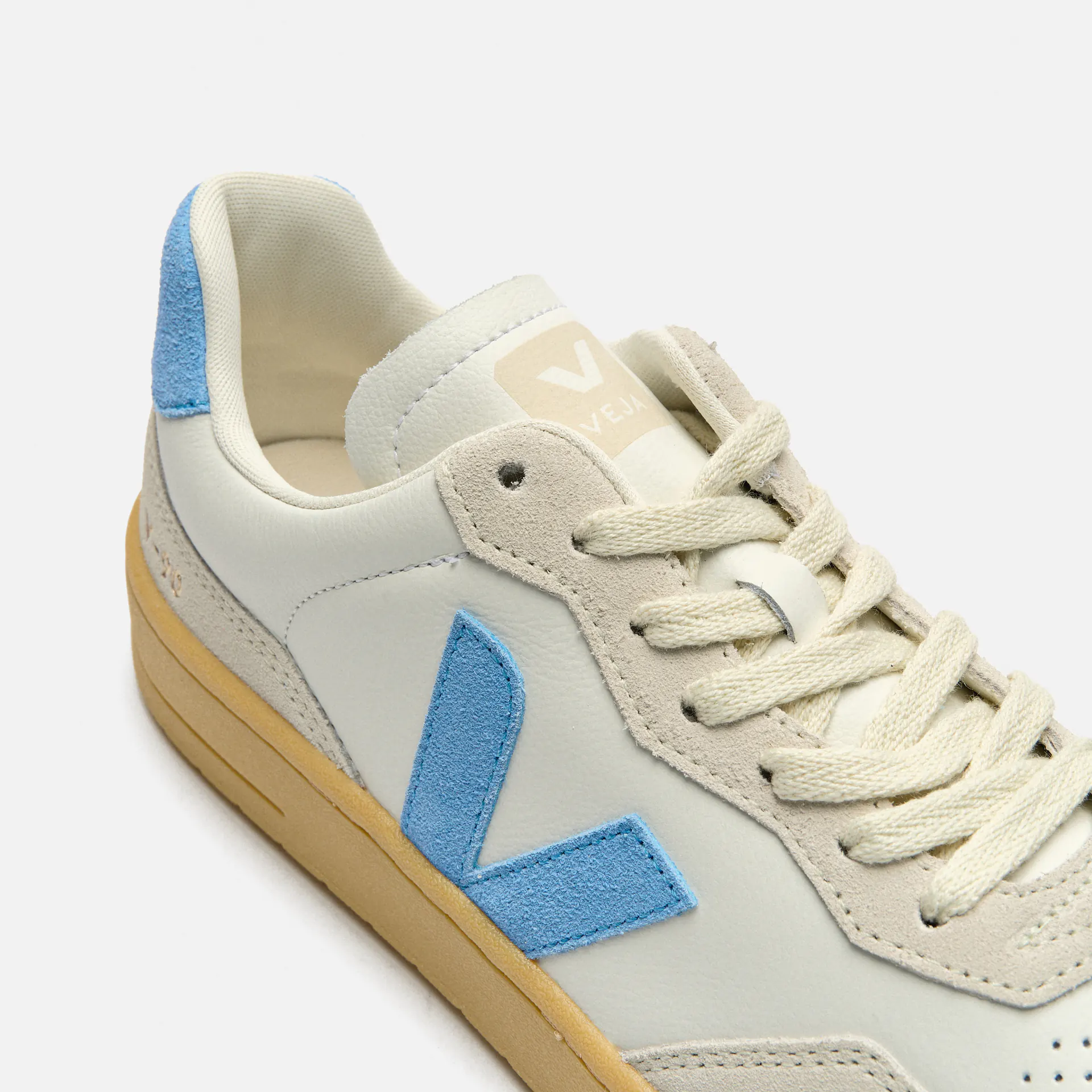 Veja V-90 Leather Sneaker Extra White Aqua Natural