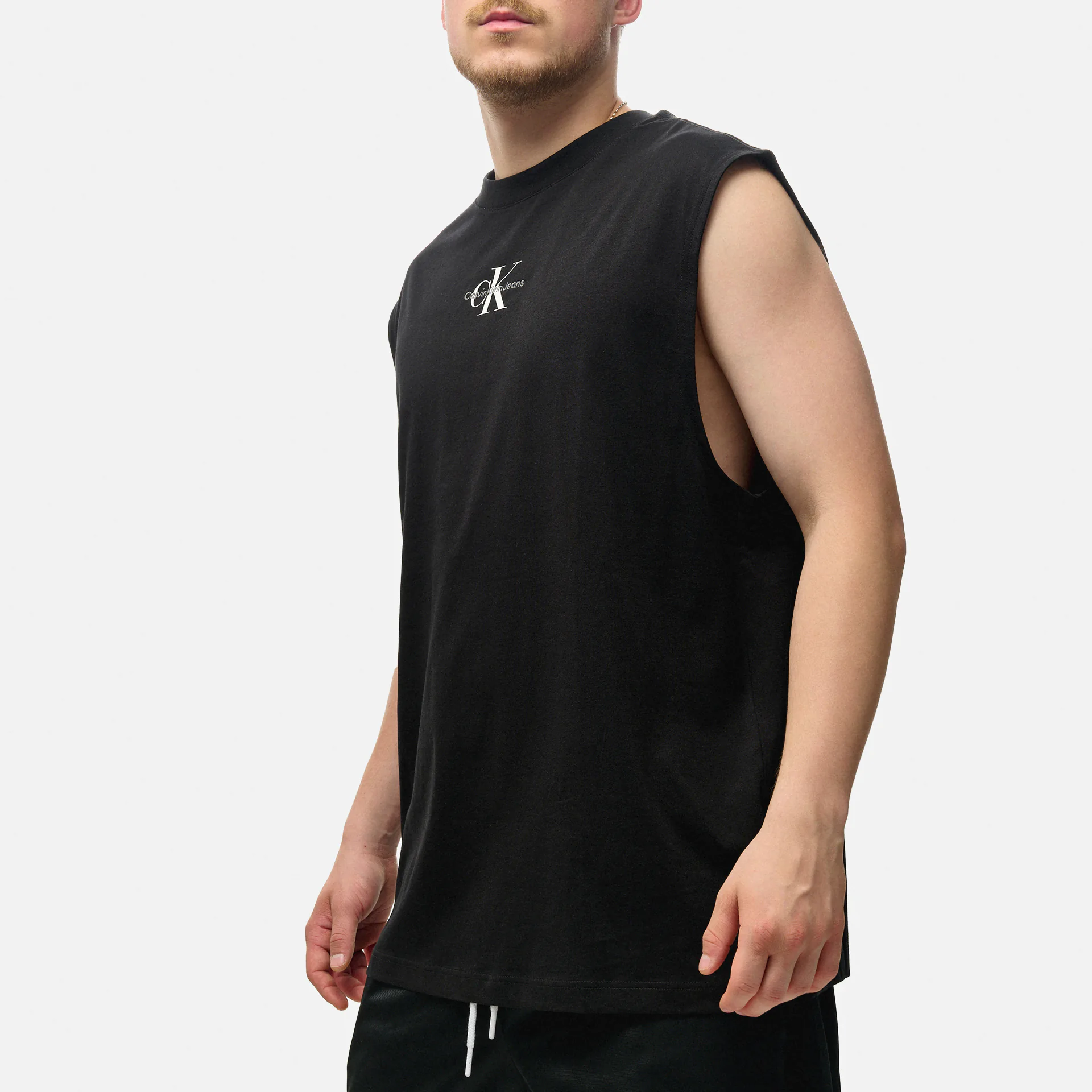 Calvin Klein Jeans Monologo Sleeveless T-Shirt Black