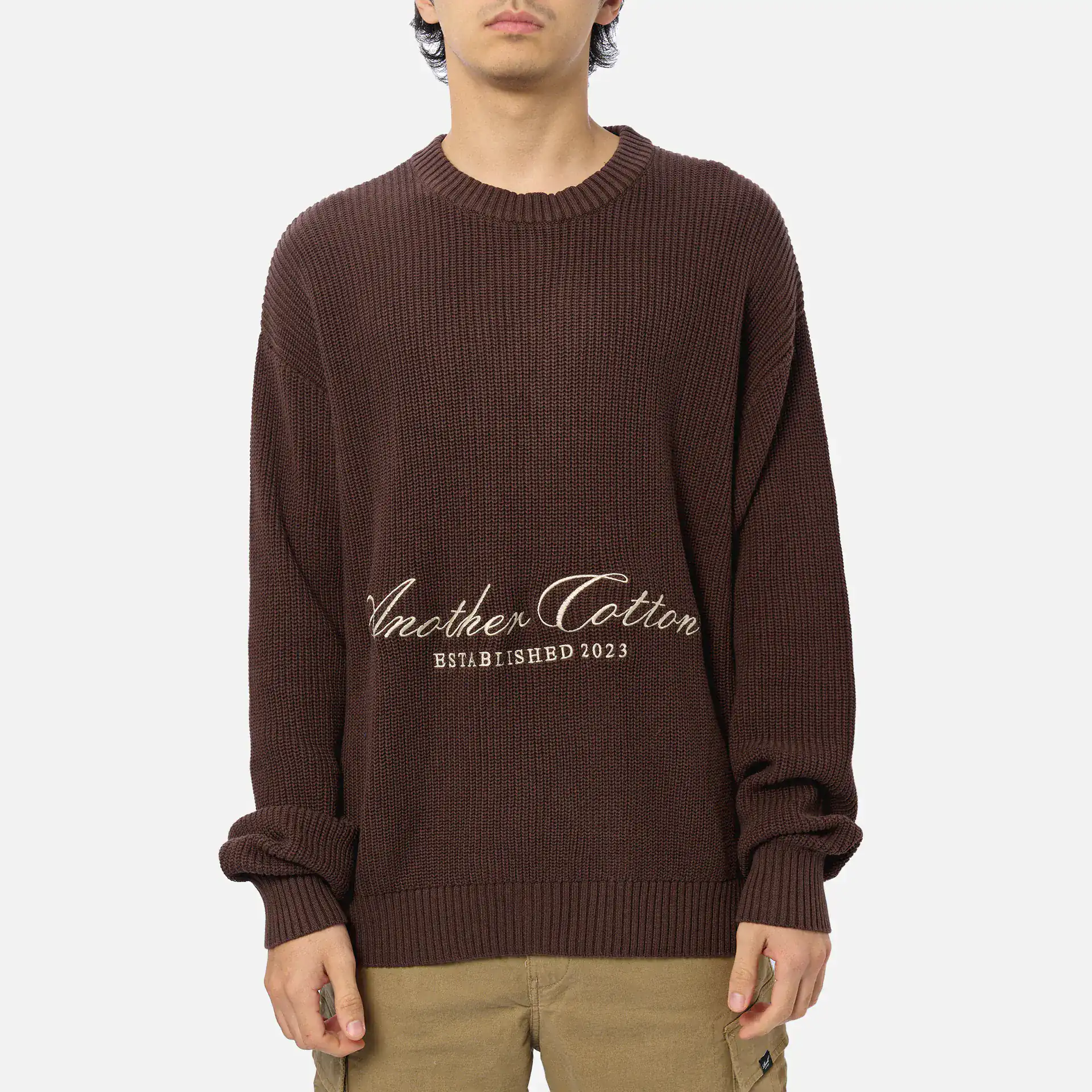 Another Cotton Established Knit Sweater Brown