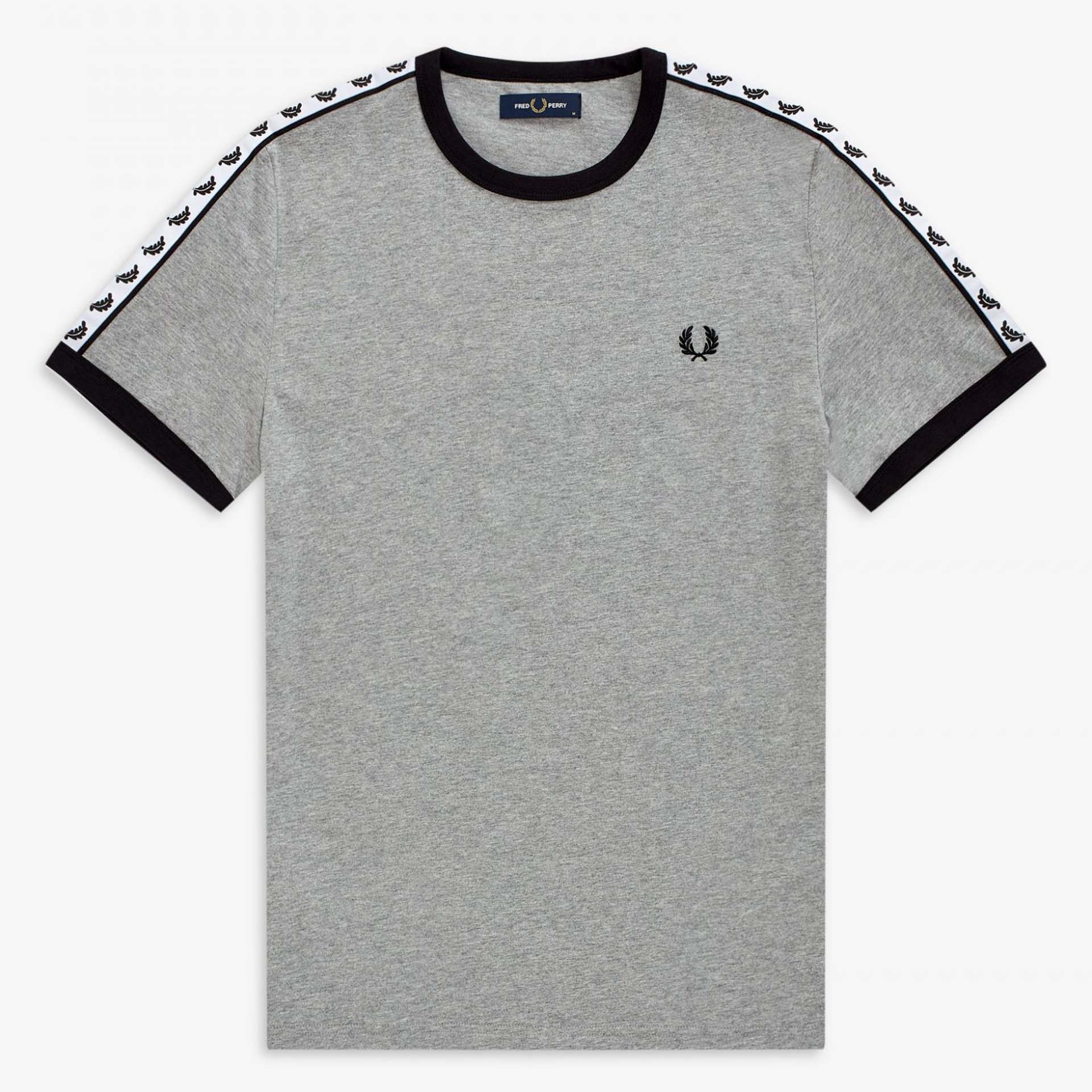 Fred Perry Taped Ringer T Shirt Steel Marl